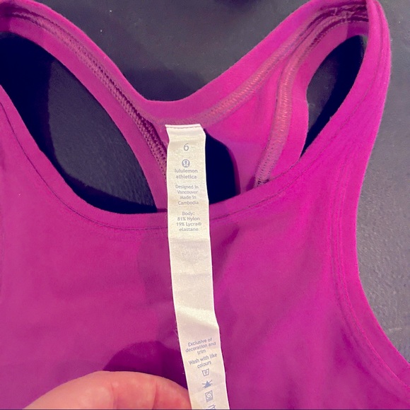 NWOT Lululemon Purple Performance Tank Top - Size 6 - Picture 4 of 6